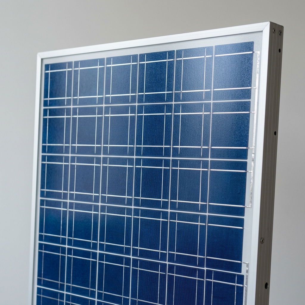 A clean, modern photovoltaic solar panel.